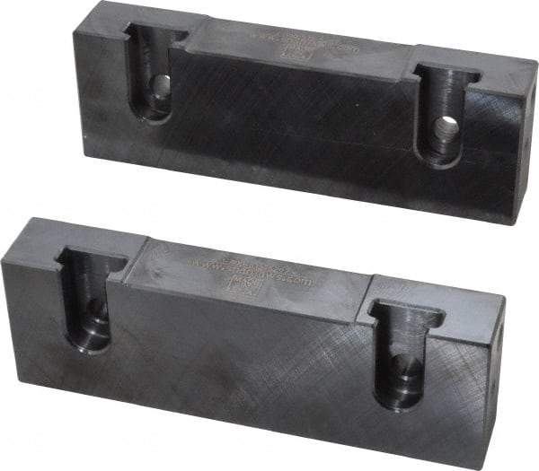 Snap Jaws - 6" Wide x 2" High x 1" Thick, Flat/No Step Vise Jaw - Soft, Steel, Fixed Jaw, Compatible with 6" Vises - All Tool & Supply