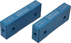 Snap Jaws - 4" Wide x 1-1/2" High x 3/4" Thick, Flat/No Step Vise Jaw - Soft, Aluminum, Fixed Jaw, Compatible with 4" Vises - All Tool & Supply