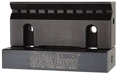 Snap Jaws - 4" Wide x 1-3/4" High x 1" Thick, V-Groove Vise Jaw - Steel, Fixed Jaw, Compatible with 4" Vises - All Tool & Supply