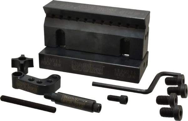 Snap Jaws - 6" Wide x 1-1/8" High x 1/8" Thick, V-Groove Vise Jaw - Steel, Fixed Jaw, Compatible with 6" Vises - All Tool & Supply