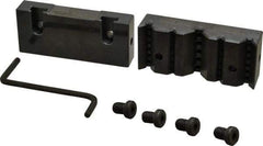 Snap Jaws - 4" Wide x 1-3/4" High x 1" Thick, V-Groove Vise Jaw - Steel, Fixed Jaw, Compatible with 4" Vises - All Tool & Supply