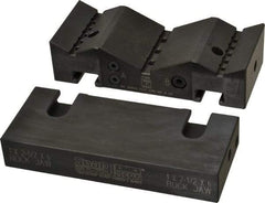 Snap Jaws - 6" Wide x 2-1/2" High x 1-1/2" Thick, V-Groove Vise Jaw - Steel, Fixed Jaw, Compatible with 6" Vises - All Tool & Supply