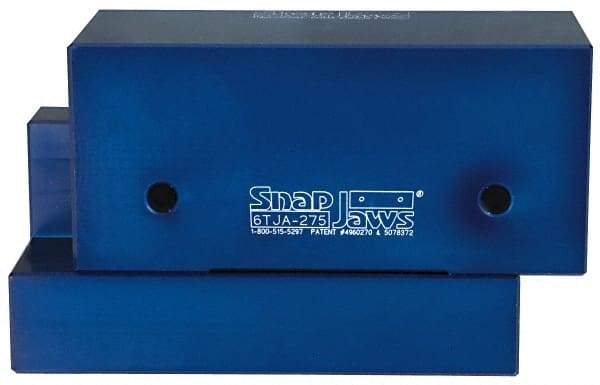 Snap Jaws - 6" Wide x 2-3/4" High x 2-3/4" Thick, Step Vise Jaw - Aluminum, Fixed Jaw, Compatible with 6" Vises - All Tool & Supply