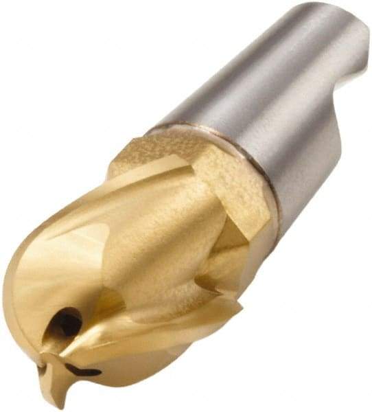 Seco - MM16 M06 Grade F40M Carbide End Milling Tip Insert - TiAlN/TiN Finish, 3 Flutes, 0.787" Cutting Diam, 0.59" Depth of Cut, 0.793" Extension, 0.394" Cnr Rad - All Tool & Supply