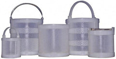 Made in USA - Round Polypropylene Dipping Basket - 3/16" Perforation, 10" Wide - All Tool & Supply