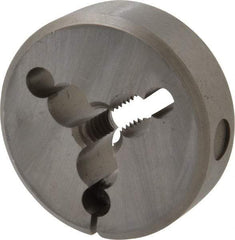 Irwin Hanson - 5/16-18 UNC Thread, 1-1/2" Outside Diam Carbon Steel Round Die - 1/2" Thick, Right Hand Thread, Adjustable - Exact Industrial Supply