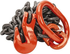 Pewag - 10' Long x 10" Wide, 8,800 Lb Basket Capacity, 8,800 Lb Vertical Capacity, Alloy Steel Web Sling - SOG Chain Sling, 3/8" Diam Chain, Self-Colored, with Grab Hook & Master Link - All Tool & Supply