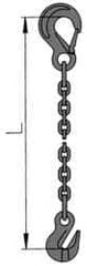 Pewag - 10' Long, 2,100 Lb Basket Capacity, 2,100 Lb Vertical Capacity, Alloy Steel Web Sling - SSG Chain Sling, 7/32" Diam Chain, Silver (Color), with Grab Hook & Sling Hook - All Tool & Supply