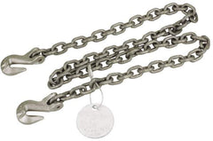 Pewag - 5' Long, 2,100 Lb Basket Capacity, 2,100 Lb Vertical Capacity, Alloy Steel Web Sling - SGG Chain Sling, 7/32" Diam Chain, Silver (Color), with 2 Grab Hooks - All Tool & Supply