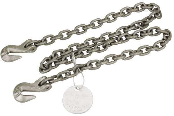 Pewag - 10' Long, 12,000 Lb Basket Capacity, 12,000 Lb Vertical Capacity, Alloy Steel Web Sling - SGG Chain Sling, 1/2" Diam Chain, Silver (Color), with 2 Grab Hooks - All Tool & Supply