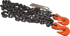 Pewag - 10' Long x 10" Wide, 11,200 Lb Basket Capacity, 4,300 Lb Vertical Capacity, Alloy Steel Web Sling - SGG Chain Sling, 9/32" Diam Chain, Self-Colored, with 2 Grab Hooks - All Tool & Supply