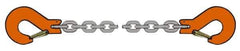 Pewag - 5' Long x 10" Wide, 2,700 Lb Basket Capacity, 2,700 Lb Vertical Capacity, Alloy Steel Web Sling - SSS Chain Sling, 7/32" Diam Chain, Self-Colored, with 2 Sling Hooks - All Tool & Supply