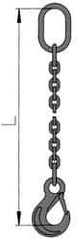 Pewag - 5' Long, 11,000 Lb Basket Capacity, 11,000 Lb Vertical Capacity, Stainless Steel Web Sling - SOS Chain Sling, 5/8" Diam Chain, Bright Polish, with Sling Hook & Master Link - All Tool & Supply