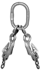 Pewag - 5' Long x 10" Wide, 15,000 Lb Basket Capacity, 15,000 Lb Vertical Capacity, Alloy Steel Web Sling - SOG Chain Sling, 1/2" Diam Chain, Self-Colored, with Grab Hook, Master Link & Shortening Hook - All Tool & Supply