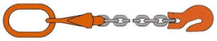 Pewag - 5' Long x 10" Wide, 4,300 Lb Basket Capacity, 4,300 Lb Vertical Capacity, Alloy Steel Web Sling - SOG Chain Sling, 9/32" Diam Chain, Self-Colored, with Grab Hook, Master Link & Shortening Hook - All Tool & Supply