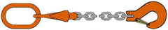 Pewag - 5' Long x 10" Wide, 4,300 Lb Basket Capacity, 4,300 Lb Vertical Capacity, Alloy Steel Web Sling - SOS Chain Sling, 9/32" Diam Chain, Self-Colored, with Sling Hook, Master Link & Shortening Hook - All Tool & Supply