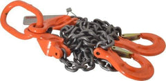 Pewag - 5' Long x 10" Wide, 7,500 Lb Basket Capacity, 7,500 Lb Vertical Capacity, Alloy Steel Web Sling - DOS Chain Sling, 9/32" Diam Chain, Self-Colored, with 2 Sling Hooks, Master Link & 2 Shortening Hooks - All Tool & Supply