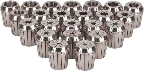 ETM - 23 Piece, 1/8" to 1" Capacity, ER Collet Set - Increments of 1mm, Series ER40 - Exact Industrial Supply