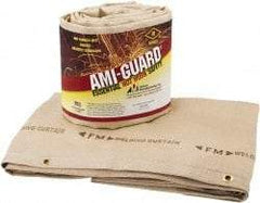 Auburn Mfr - 8' High x 6' Wide x 0.04" Thick Silica Welding Curtain - Tan, Grommet - All Tool & Supply