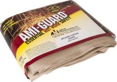 Auburn Mfr - 6' High x 6' Wide x 0.04" Thick Silica Welding Curtain - Tan, Grommet - All Tool & Supply