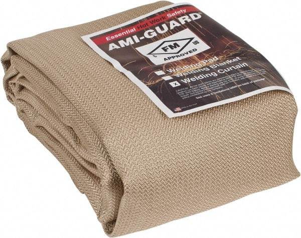 Auburn Mfr - 10' High x 6' Wide x 0.04" Thick Silica Welding Curtain - Tan, Grommet - All Tool & Supply