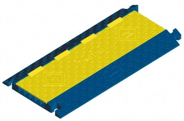 Hubbell Wiring Device-Kellems - 5 Channel, T-Shaped, Drop Over Cable Ramp - 25 Inch Long x 20 Inch Wide x 2.31 Inch High, Yellow and Blue - All Tool & Supply