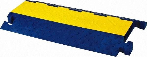 Hubbell Wiring Device-Kellems - 3 Channel, T-Shaped, Drop Over Cable Ramp - 36 Inch Long x 20 Inch Wide x 3.05 Inch High, Yellow and Blue - All Tool & Supply