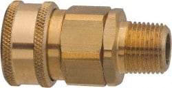 Parker - 1 Thread Brass Hydraulic Hose MPT Fitting - 1,750 psi - All Tool & Supply