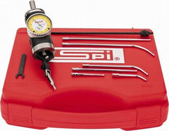 SPI - 9 Piece, 0" to 1/4" Measuring Range, 1.6" Dial Diam, 0-50 Dial Reading, White Dial Test Indicator Kit - 0.005mm Accuracy, 2, 4 & 6" Contact Point Length, 1/8" Ball Diam, 0.0005" Dial Graduation - All Tool & Supply