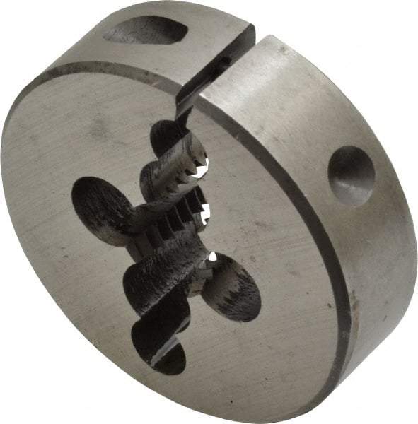 Interstate - 1/2-13 UNC Thread, 2" Outside Diam High Speed Steel Round Die - Right Hand Thread, Adjustable - Exact Industrial Supply