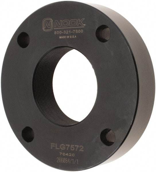 Nook Industries - 4.2" Flange OD x 0.83" Thickness Precision Acme Mounting Flange - For 1-1/4 & 1-1/2" Bars, 4 Mounting Holes, Steel - All Tool & Supply