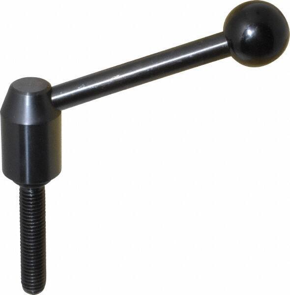 J.W. Winco - 1/2-13, Steel Threaded Stud Adjustable Clamping Handle - 4.33" OAL, 1.91" High - All Tool & Supply