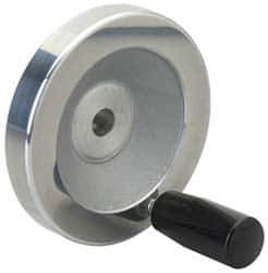 Value Collection - 3.15" Diam, Aluminum Handwheel with Handle - 1.02" Hub Diam - All Tool & Supply