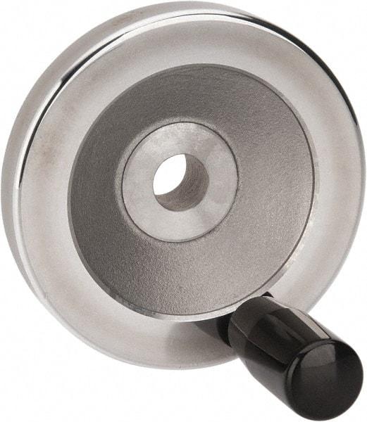 Value Collection - 3.15" Diam, Aluminum Handwheel with Handle - 1.02" Hub Diam - All Tool & Supply