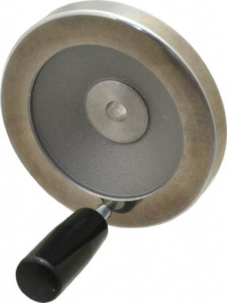 Value Collection - 3.94" Diam, Aluminum Handwheel with Handle - 1.1" Hub Diam - All Tool & Supply