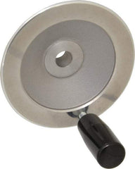 Value Collection - 3.94" Diam, Aluminum Handwheel with Handle - 1.1" Hub Diam - All Tool & Supply