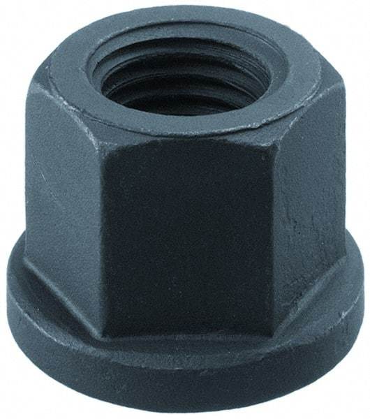 Gibraltar - M24, 45mm Flange Diam, 36mm High, 36mm Across Flats, Flange Nut - Grade 10 Steel, Black Phosphate Finish, 6" Flange Height, DIN 6331 - All Tool & Supply