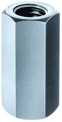 Gibraltar - M16x2.00 Thread, 48mm OAL Steel Standard Coupling Nut - Black Phosphate Coated, 24mm Width Across Flats, 27.7mm Width Across Points - All Tool & Supply