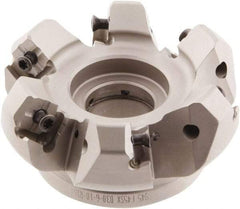 Iscar - 3.58" Cut Diam, 1" Arbor Hole, 0.276" Max Depth of Cut, 45° Indexable Chamfer & Angle Face Mill - 6 Inserts, S845 SX.U 16.. Insert, Right Hand Cut, 6 Flutes, Through Coolant, Series Helido - All Tool & Supply