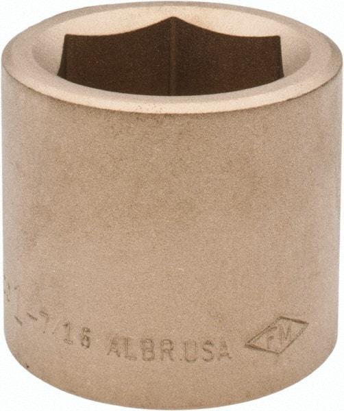 Ampco - 1-7/16", 3/4" Drive, Standard Hand Socket - 6 Points, 2" OAL, Aluminum Bronze - All Tool & Supply