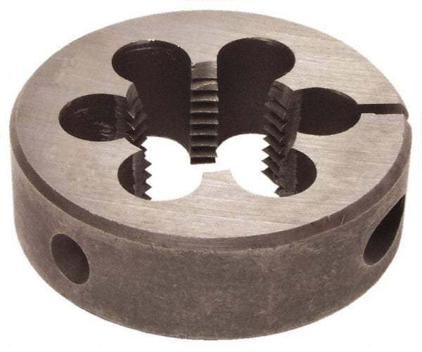 Interstate - 9/16-36 UNS Thread, 1-1/2" Outside Diam High Speed Steel Round Die - Right Hand Thread, Adjustable - Exact Industrial Supply