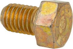 Made in USA - 1/2-13 UNC, 3/4" Length Under Head Hex Head Cap Screw - Fully Threaded, Grade L9 Alloy Steel, Zinc Yellow Dichromate Finish, 3/4" Hex - All Tool & Supply