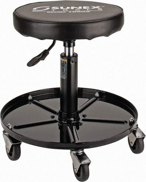 Sunex Tools - 15-1/2 to 20-1/2" High, Adjustable Height Stool - Vinyl Seat, Black - All Tool & Supply