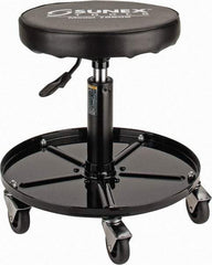 Sunex Tools - 15-1/2 to 20-1/2" High, Adjustable Height Stool - Vinyl Seat, Black - All Tool & Supply