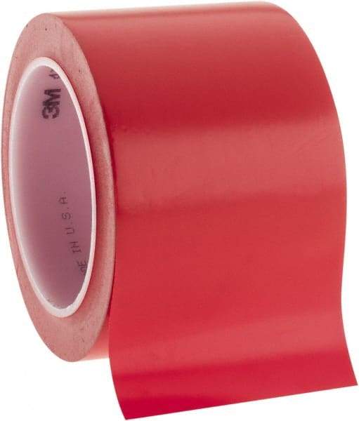 3M - 3" Wide x 5.2 mil Thick Vinyl Floor & Egress Marking Tape - General Traffic, Red, Solid Color - All Tool & Supply