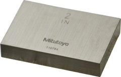 Mitutoyo - 2" Rectangular Steel Gage Block - Accuracy Grade AS-1, Includes Certificate of Inspection - All Tool & Supply