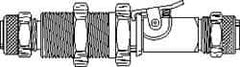 Parker - 1/4" OD, Grade 316Stainless Steel Double End Shutoff Bulkhead Coupler - 150 Max Working psi, 5/8" Hex, Comp x Comp Ends - All Tool & Supply