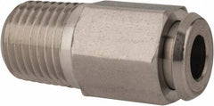 Parker - 1/4" OD, Grade 316Stainless Steel Pipe Coupler Body - 150 Max Working psi, 9/16" Hex, Comp x MNPT Ends - All Tool & Supply