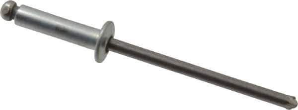 Marson - Button Head Steel Open End Blind Rivet - Steel Mandrel, 0.313" to 3/8" Grip, 1/4" Head Diam, 0.129" to 0.133" Hole Diam, 0.525" Length Under Head, 1/8" Body Diam - All Tool & Supply