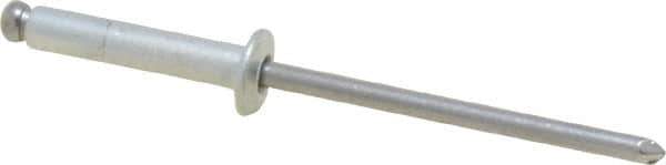 Marson - Button Head Steel Open End Blind Rivet - Steel Mandrel, 0.376" to 1/2" Grip, 1/4" Head Diam, 0.129" to 0.133" Hole Diam, 0.65" Length Under Head, 1/8" Body Diam - All Tool & Supply